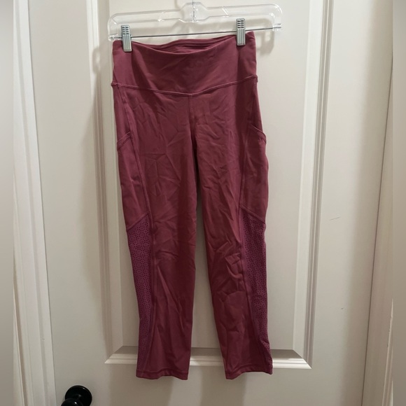 Lululemon Ready to Race Crop Leggings Moss Rose Size 4 21 In Inseam - Picture 1 of 6